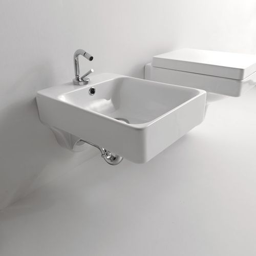 Cento Rectangular Wall Hung Toilet and Bidet by Kerasan