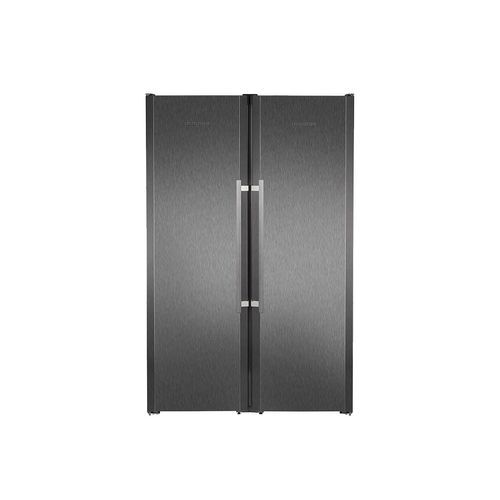 Side By Side Black Steel Fridge Freezer by Liebherr