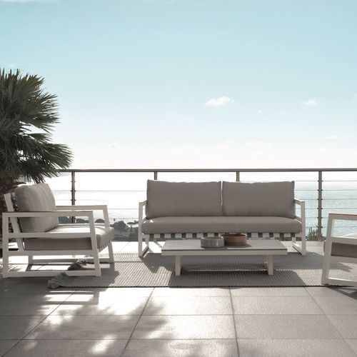 Alabama Alu Outdoor White Sofa  - Talenti