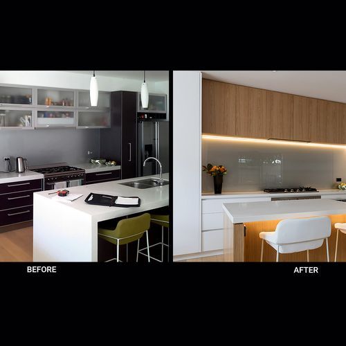 'Before' and 'After' kitchen photos