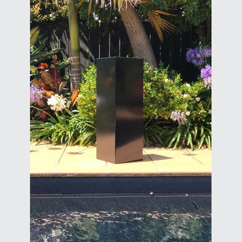 Black Powder Coated Steel Column 300 Planter