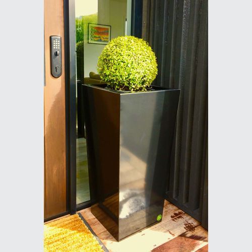 Black Powder Coated Tapered Column Planter 