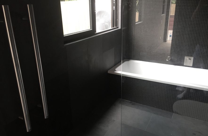 Black Tiled Bathroom