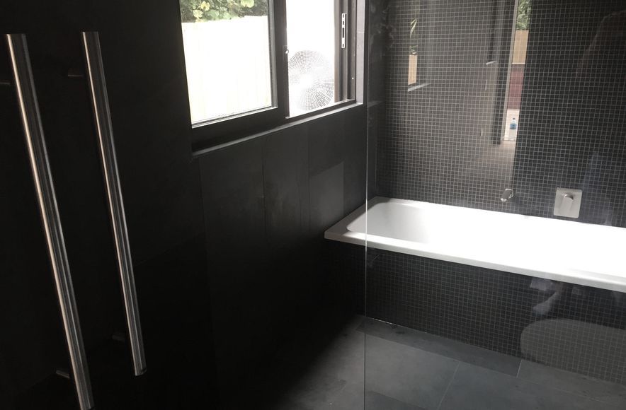 Black Tiled Bathroom