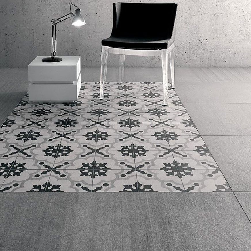 Cementina Black and White #2 Floor Tiles