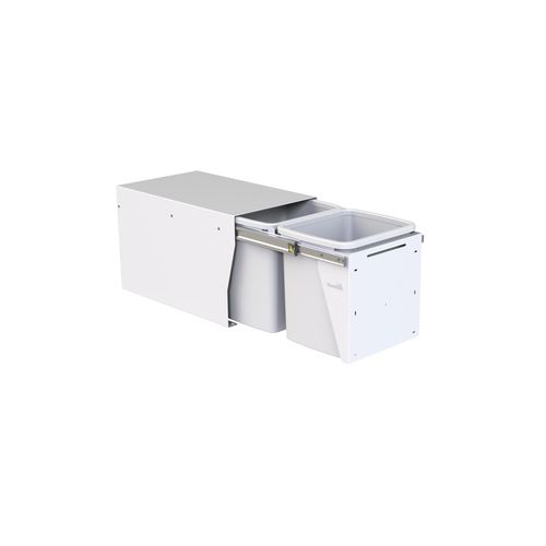 Compact Bin Storage - 2 x 15 Litre Buckets Floor Mounted - Door Pull
