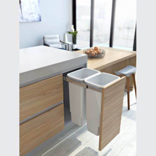 Compact Bin Storage - 2 x 35 Litre Bucket - Door Pull