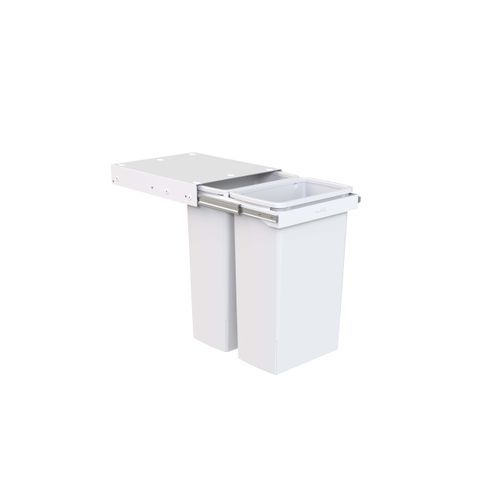 Compact Bin Storage - 2 x 40 Litre Bucket - Handle Pull