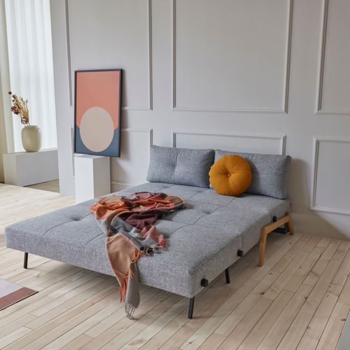 Cubed 02 Sofa Bed by Innovation with Oak Legs