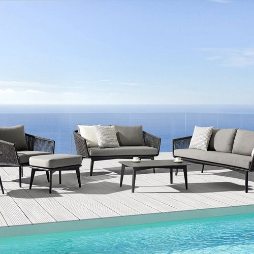 Diva Outdoor Aluminium and Rope Sofa - 137cm