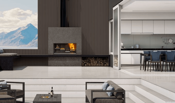 Escea EK1250 Outdoor Fireplace Kitchen