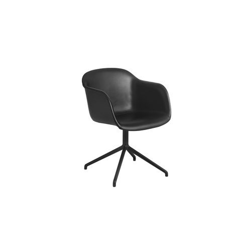Fiber Armchair Swivel Base - Leather