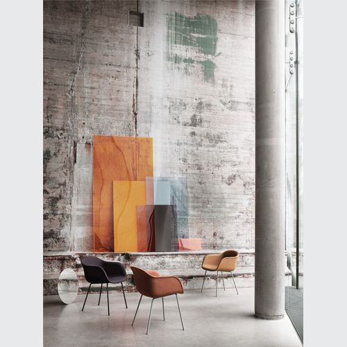 Fiber Armchair Tube Base - Fabric