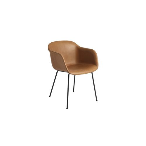 Fiber Armchair Tube Base - Leather