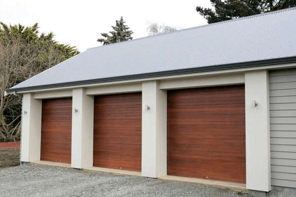 Horizontal and Vertical Cedar Garage Door