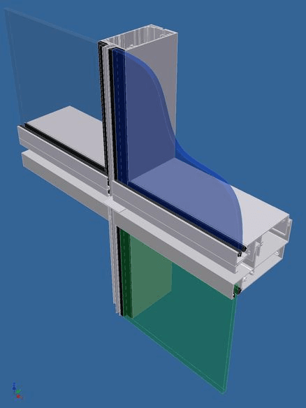 PW600 2 sided flush glazed vertically