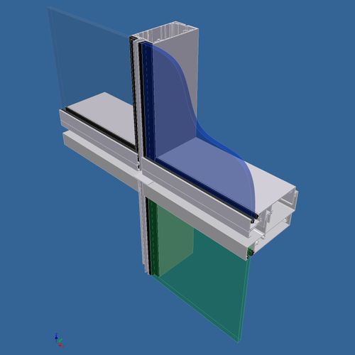 PW600 2 sided flush glazed vertically