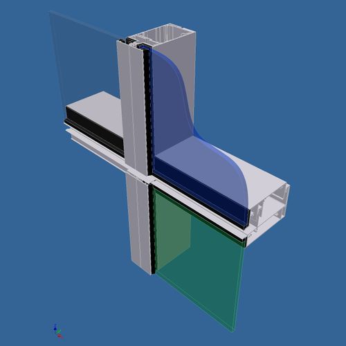 PW800 2 Sided flush glazed horizontally