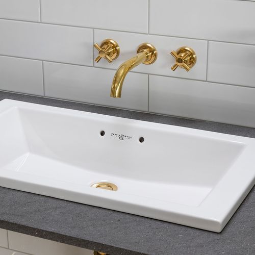 Perrin & Rowe Contemporary Wall Basin Set Crossheads
