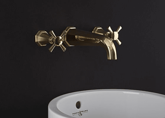 Perrin & Rowe Deco Wall Mounted Basin Taps