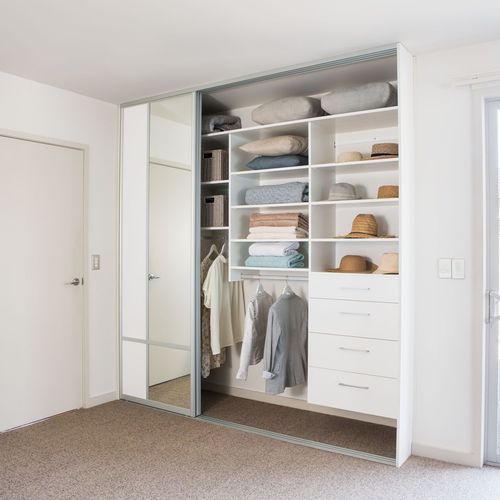 Custom Reach In Wardrobe with Whisper Sliding Doors