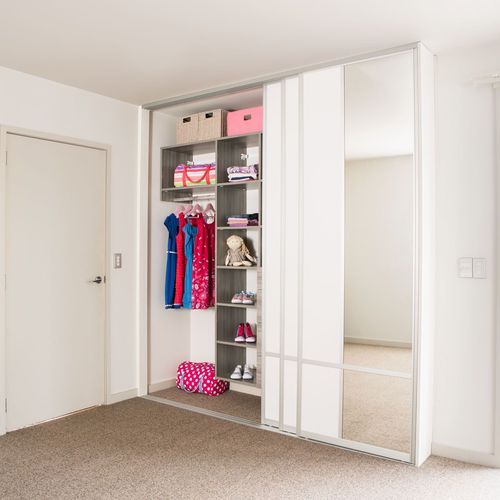 Custom Reach In Wardrobe with Whisper Sliding Doors