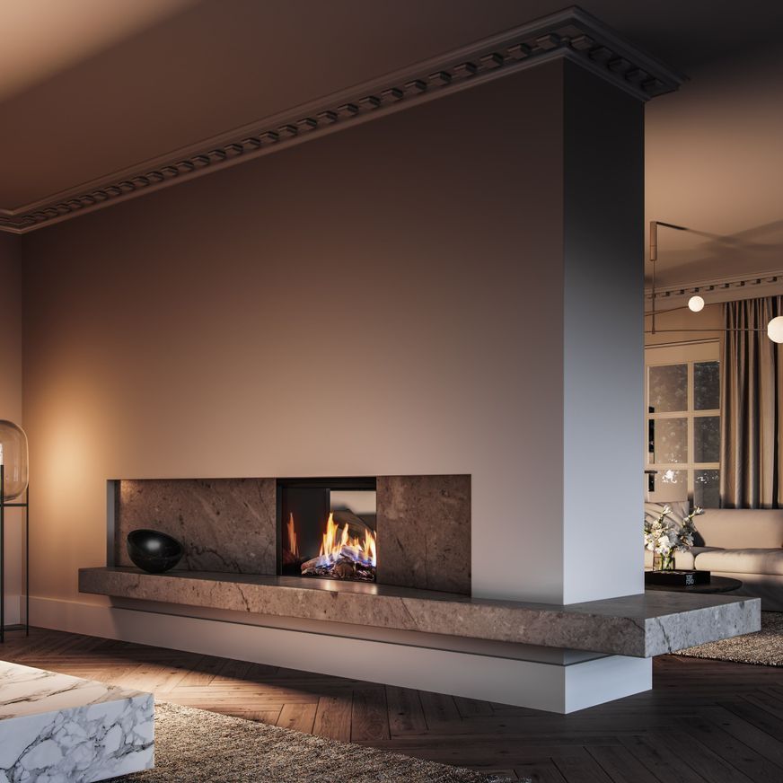 Rinnai Linear 800 Gas Fireplace with FlameTech