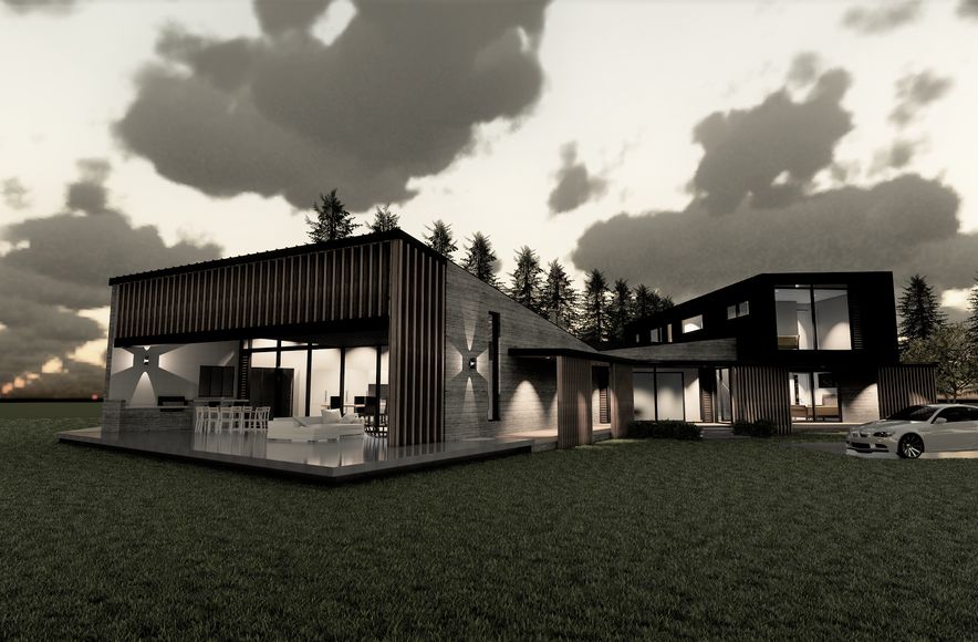 Soaring Boarded Box House