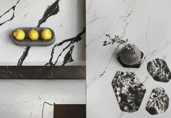 COMPAC - Unique Calacatta Black - Polished or Glace