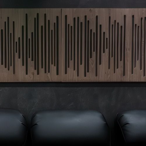 DTX Design Large Timber Grooved Acoustic Panel - Marble