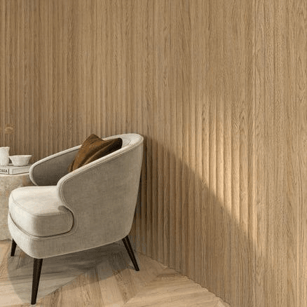 Linear Flex - Waved - White Oak Wall Panelling