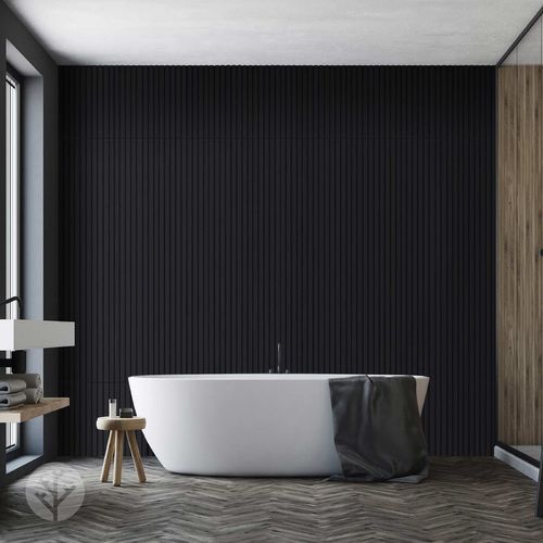 Black Colour Acoustic Slat Wall Panels