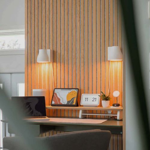 Natural Oak Grey Felt Acoustic Slat Wood Wall Panels
