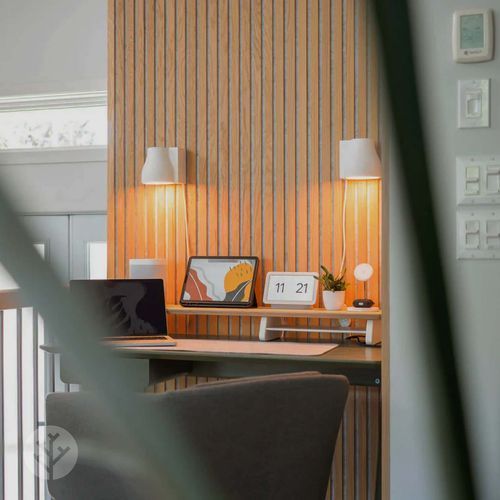 Natural Oak Grey Felt Acoustic Slat Wood Wall Panels