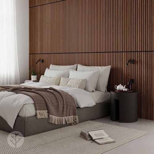 Natural Walnut Acoustic Slat Wood Wall Panels