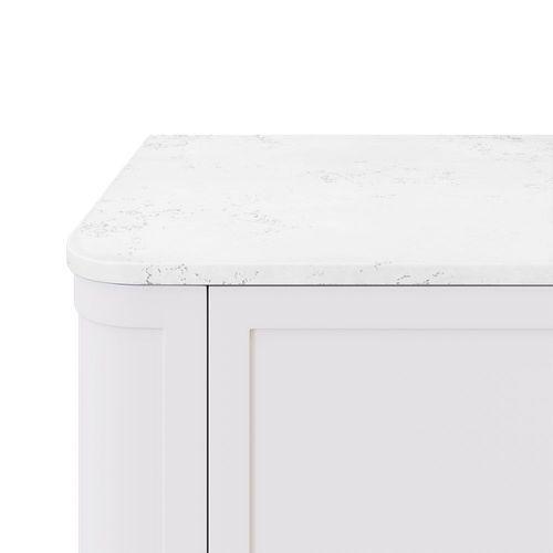 Bianco Marble Silica Free Stone Top, Curved Full Depth