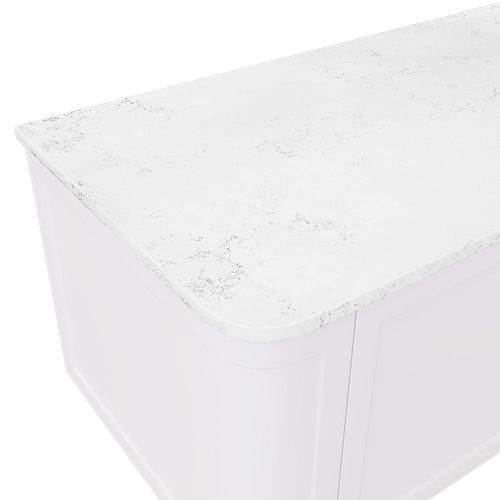 Bianco Marble Silica Free Stone Top, Curved Full Depth