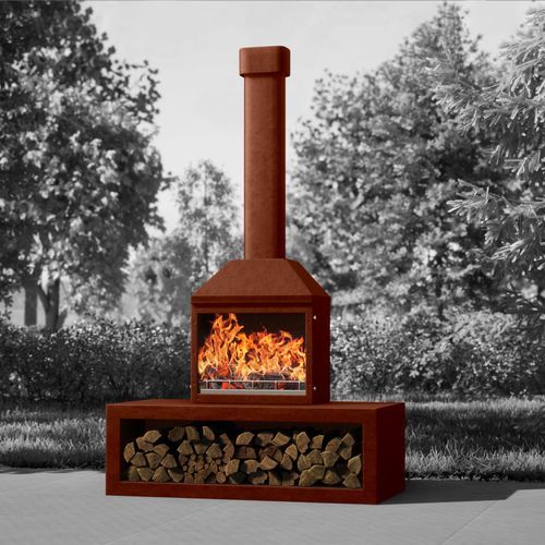 Zara Freestanding Outdoor Fire and BBQ