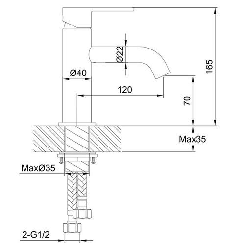 Loft Standard Basin Mixer Gun Metal