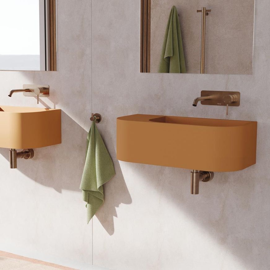 Kaya Wall Basin/Bath Mixer Set, Round Plates