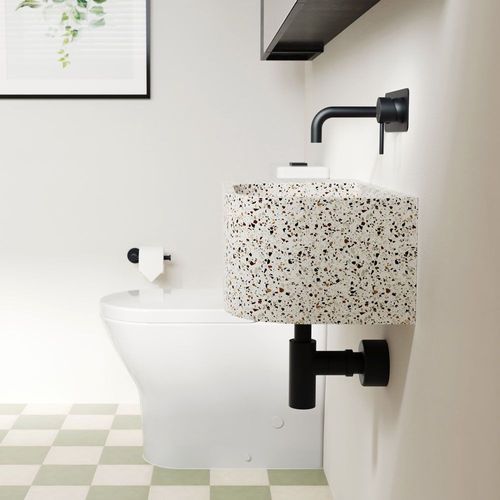 Kaya 130mm Basin/Bath Wall Mixer Set, Rectangular Plate