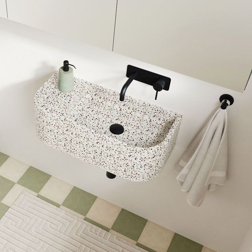 Kaya 130mm Basin/Bath Wall Mixer Set, Rectangular Plate