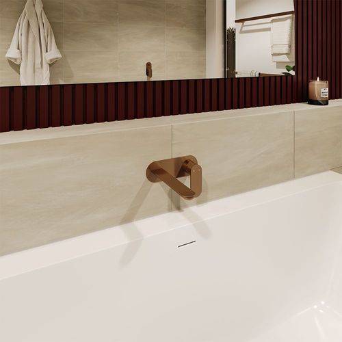 Empire Slim Basin/Bath Wall Mixer Set, Round Plates
