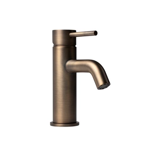 Mira Brushed Vintage Antique Brass Short Basin Mixer