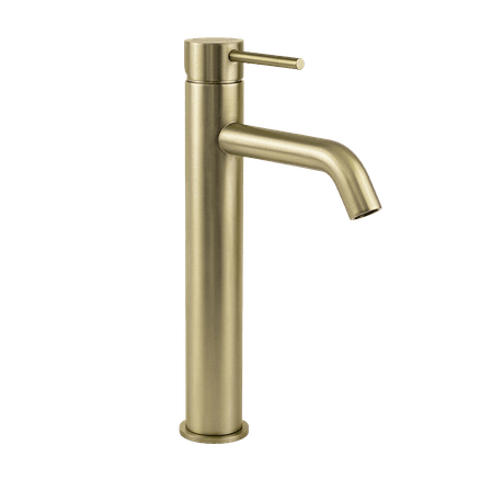 Mira Brushed Brass Gold Tall Basin Mixer