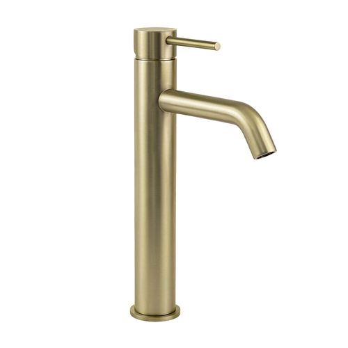 Mira Brushed Brass Gold Tall Basin Mixer