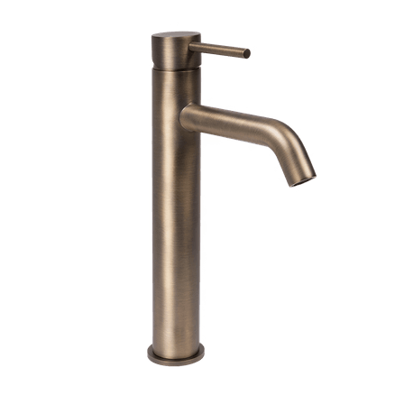 Mira Brushed Vintage Antique Brass Tall Basin Mixer
