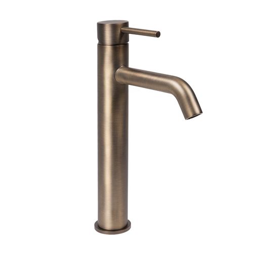 Mira Brushed Vintage Antique Brass Tall Basin Mixer
