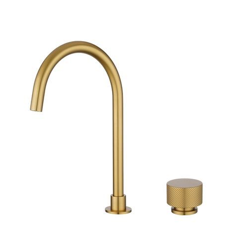 Moon Swivel Basin Mixer Brushed Brass