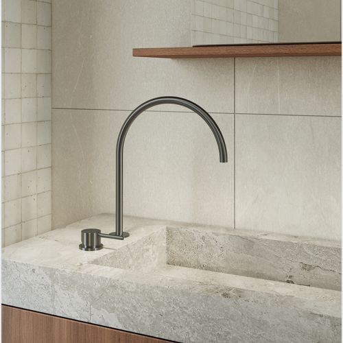 Elysian Bench-Mounted Mixer | Brushed Gunmetal